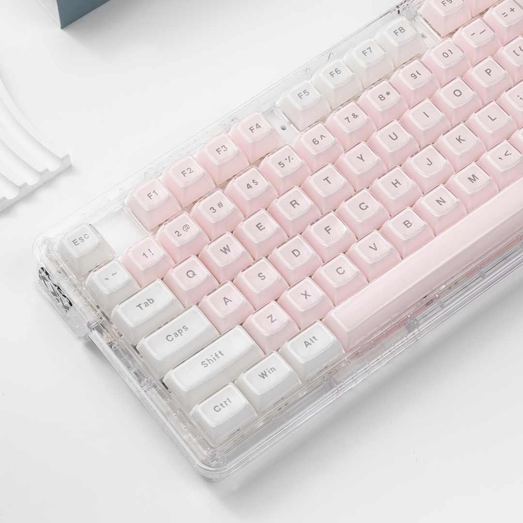 Pc Gaming Fullset - Clavettes transparentes en cristal rose et