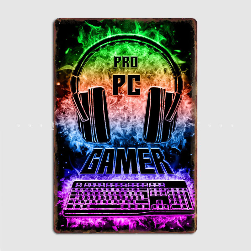 Pc Gaming Club - Panneau de jeu sur PC, affiche