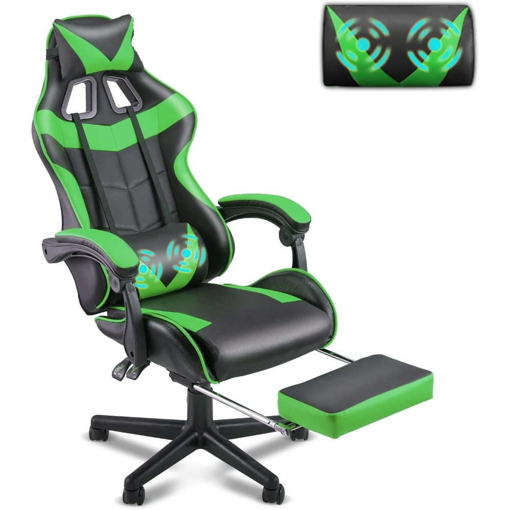 Gaming Chair - Chaise de jeu ergonomique avec repose-pieds