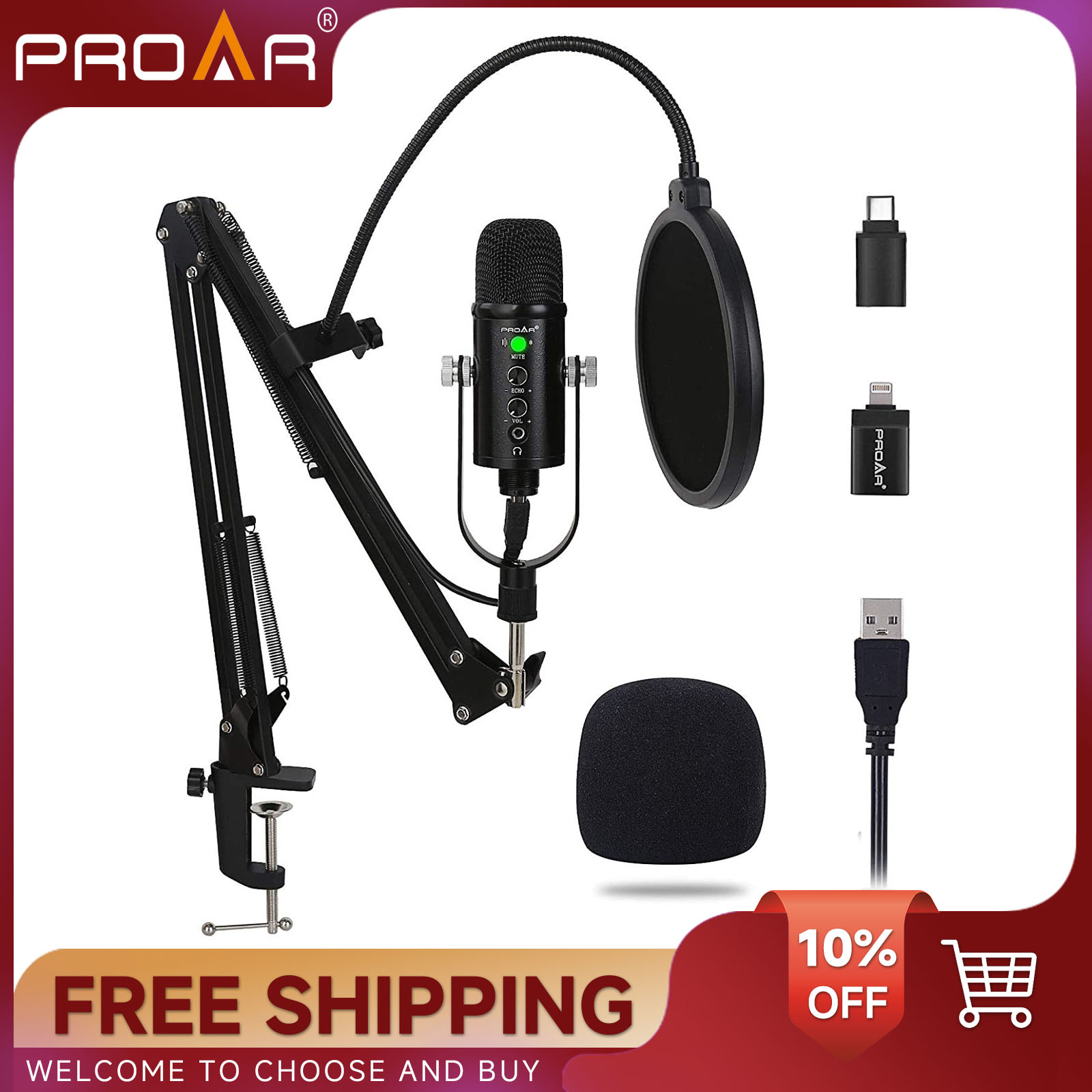Microphone à condensateur USB  - Pc Gaming Youtubers avis et prix
